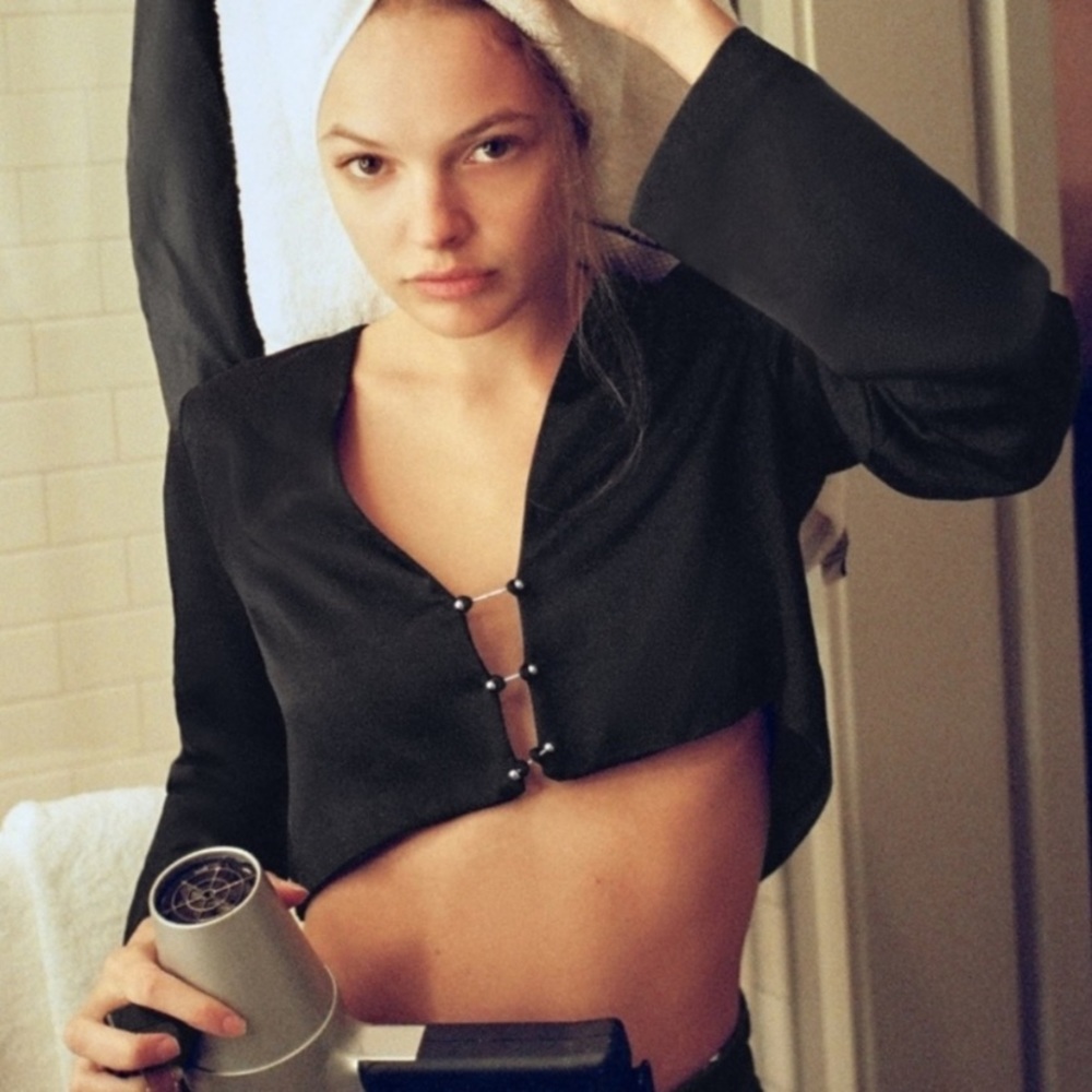 Zara Satin Top with piercing detail